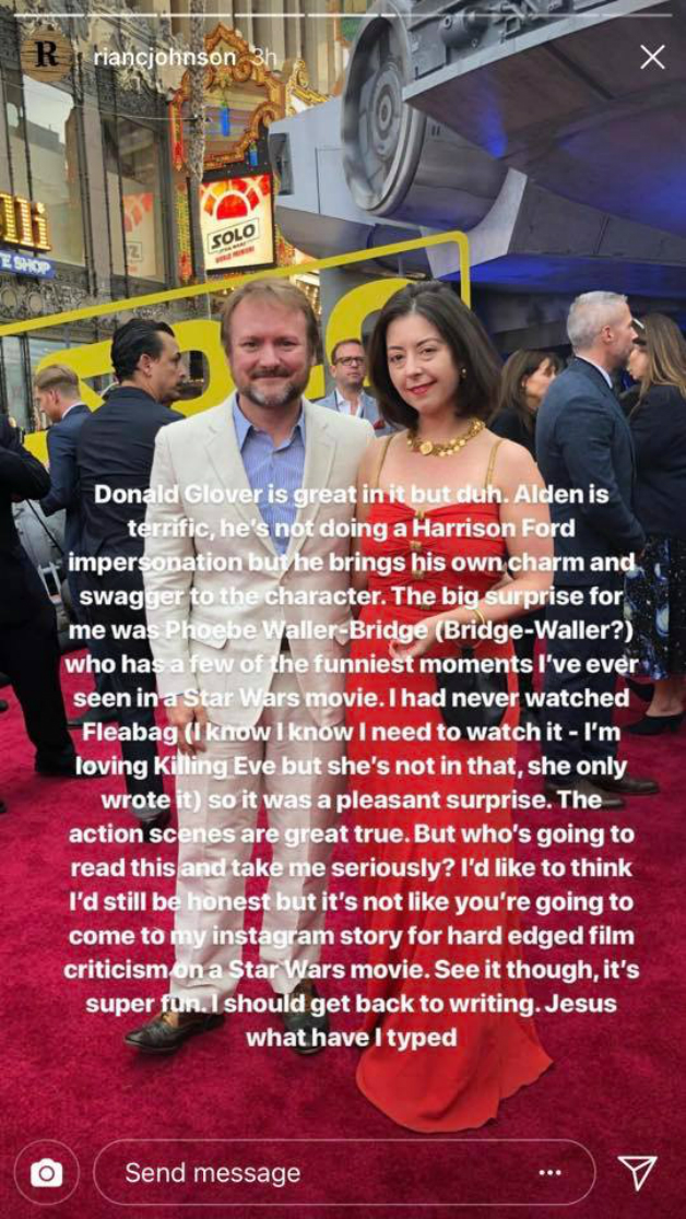 Rian Johnson Solo: A Star Wars Story / Filmz.dk