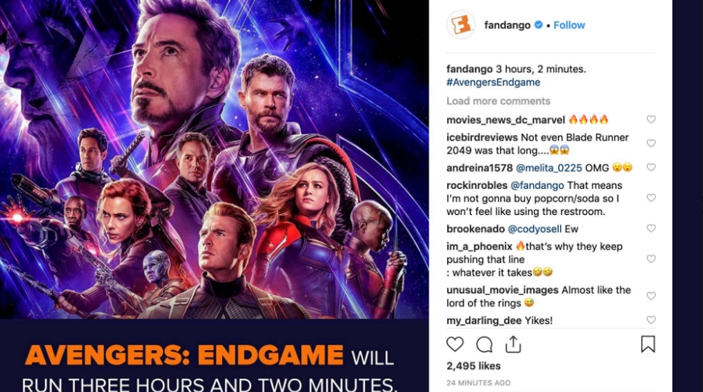 Avengers Endgame spilletid / Filmz.dk