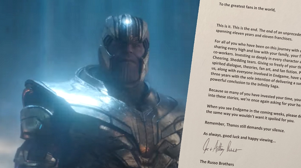 Avengers Endgame Russo spoiler brev fans / Filmz.dk