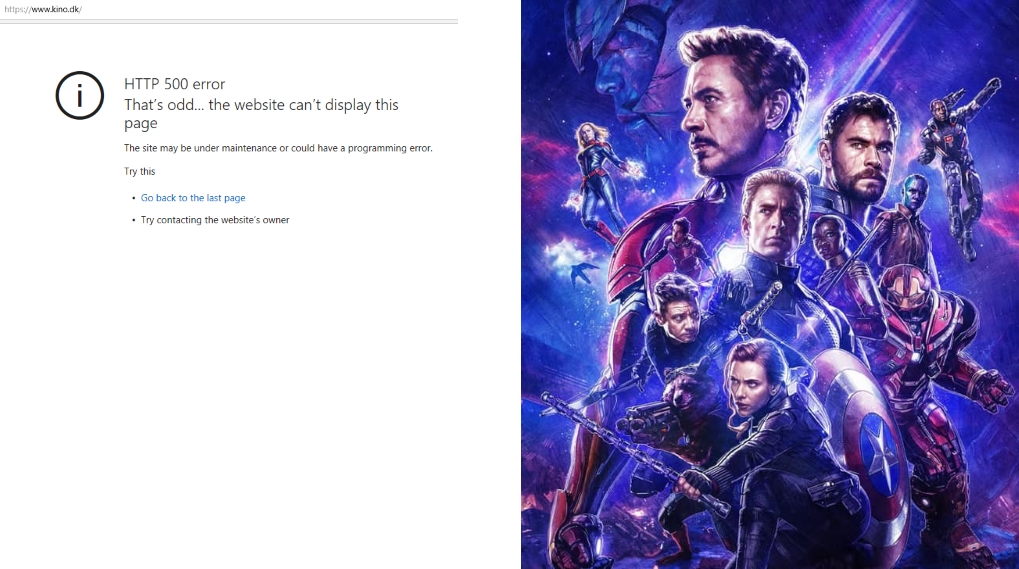Kino.dk Avengers Endgame forsalg / Filmz.dk