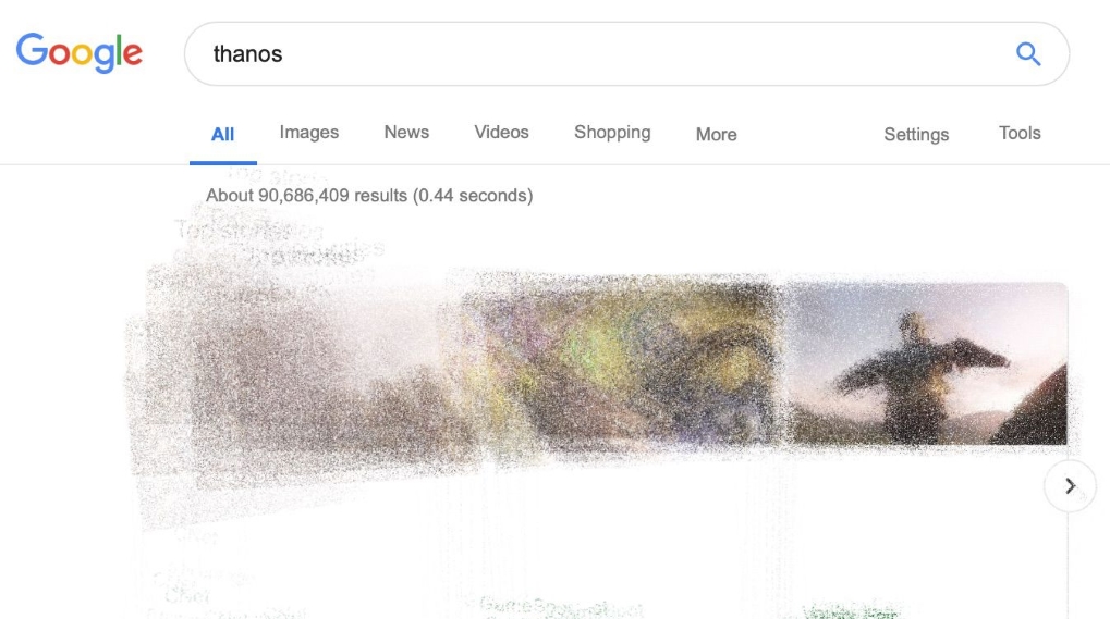 Thanos easter egg Google snap / Filmz.dk