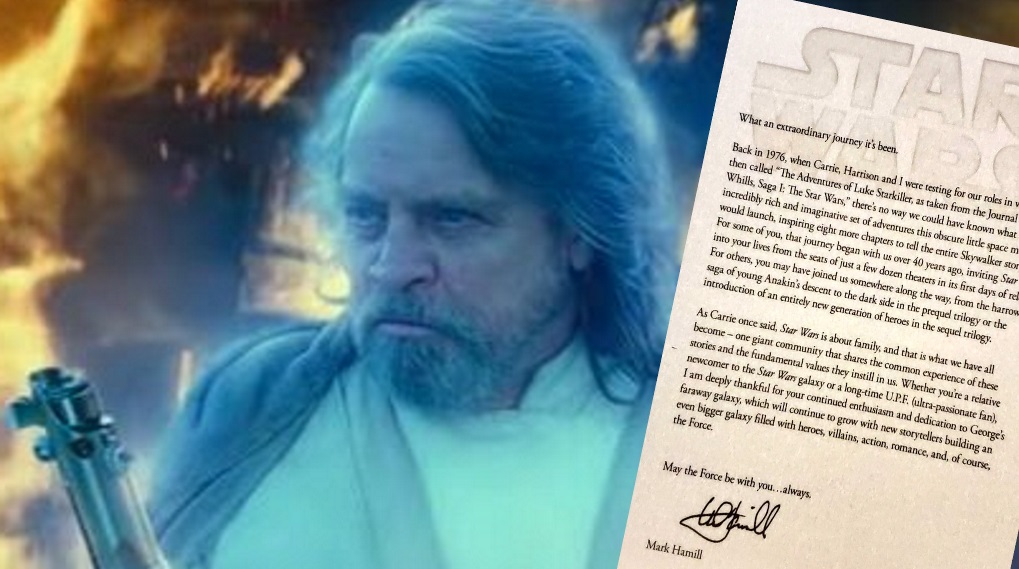Mark Hamill afskedsbrev fans star wars / Filmz.dk