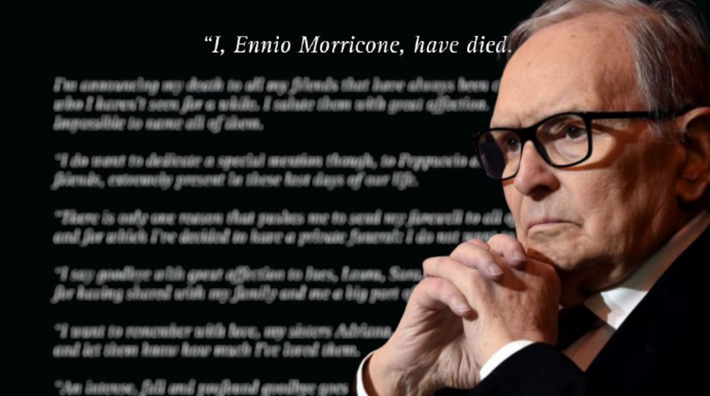 Ennio Morricone afskedsbrev / Filmz.dk