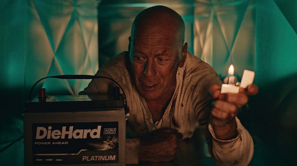 Die Hard reklame Bruce Willis / Filmz.dk